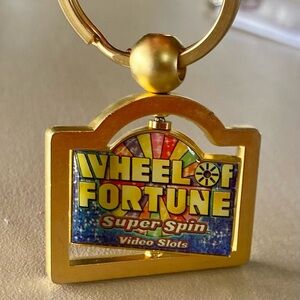 Vintage Wheel of Fortune Keychains - Super Spin Gold Spinning Key Rings Set of 2